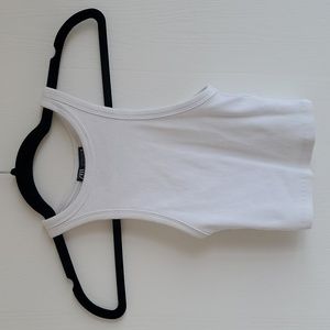 White Zara cropped rib tank